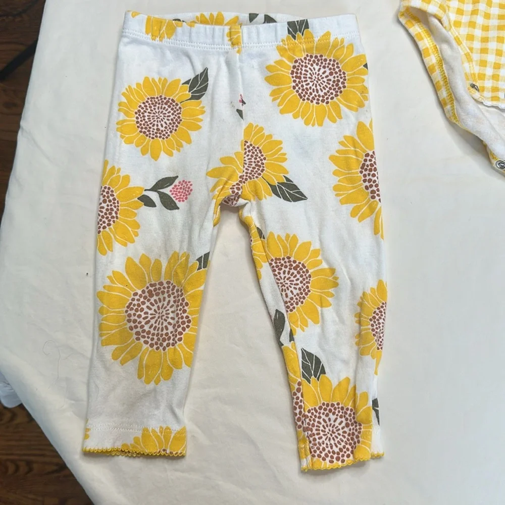 Carters size 9months set of 2 matching outfits Yellow and Purple Baby Outfit Set